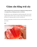 Giảm cân bằng trái cây