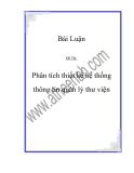 Bài luận: Phân tích thiết kế hệ thống thông tin quản lý thư viện