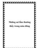 Những sai lầm thường thấy trong mùa đông