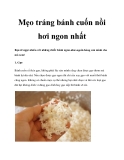 Mẹo tráng bánh cuốn nồi hơi ngon nhất