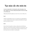 Tạo màu sắc cho món ăn