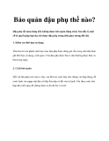 Bảo quản đậu phụ thế nào