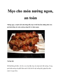 Mẹo cho món nướng ngon, an toàn