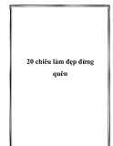 20 chiêu làm đẹp đừng quên