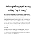 10 thực phẩm giúp khoang miệng "sạch bong"