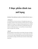 5 thực phẩm đánh tan mỡ bụng