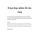 8 loại thực phẩm tốt cho răng