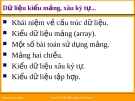 Dữ liệu kiểu mảng, xâu ký tự...