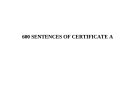 Tài liệu về 600 SENTENCES OF CERTIFICATE A