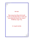 Đề Tài: Thực trạng hoạt động kinh doanh và một số giải pháp nâng cao hiệu quả hoạt động  kinh doanh của công ty  TNHH Kỳ Nghỉ Việt