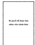 Bí quyết để được làm nhân viên chính thức