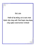 Tiểu luận: Thiết kế hệ thống xử lý nước thải  bệnh viện công suất 15m3/ngày ứng dụng  công nghệ construction wetland