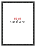 Đề thi môn học kinh tế vi mô