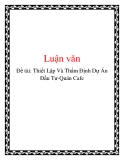 Đề tài: Thiết Lập Và Thẩm Định Dự Án Đầu Tư-Quán Cafe