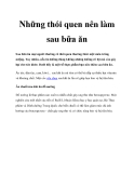 Những thói quen nên làm sau bữa ăn