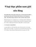 9 loại thực phẩm nam giới nên dùng