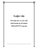 Luận văn: Mở rộng cho vay sản xuất kinh doanh tại chi nhánh NHNo&PTNT Láng Hạ