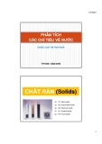 PHÂN TÍCH CÁC CHỈ TIÊU VỀ NƯỚC