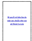 Bí quyết sở hữu làn da mặt cực chuẩn như sao nữ Demi Lovato