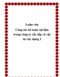 Luận văn Công tác kế toán vật liệu trong công ty xấy lắp và vật tư xây dựng I