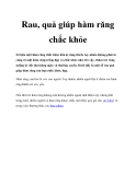 Rau, quả giúp hàm răng chắc khỏe