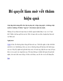 Bí quyết làm mờ vết thâm hiệu quả