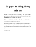 Bí quyết ăn kiêng không thấy đói