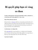 Bí quyết giúp bạn có vòng eo thon