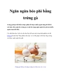 Ngăn ngừa béo phì bằng trứng gà