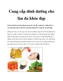 Cung cấp dinh dưỡng cho làn da khỏe đẹp