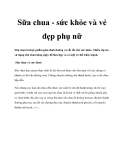 Sữa chua - sức khỏe và vẻ đẹp phụ nữ