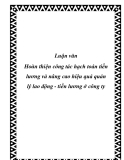 Luận văn Hoàn thiện công tác hạch toán tiền lương và nâng cao hiệu quả - tiền lương ở công ty