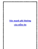 Sức mạnh phi thường của niềm tin