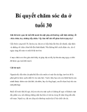 Bí quyết chăm sóc da ở tuổi 30