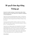 Bí quyết làm đẹp bằng Trứng gà