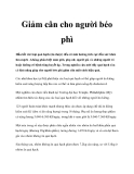 Giảm cân cho người béo phì