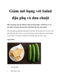 Giảm mỡ bụng với Salad đậu phụ và dưa chuột