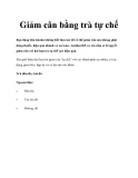 Giảm cân bằng trà tự chế