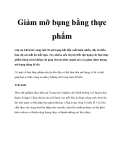 Giảm mỡ bụng bằng thực phẩm