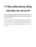 17 thực phẩm phòng chống nếp nhăn cho chị em 30