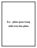 Esc - phím quan trọng nhất trên bàn phím