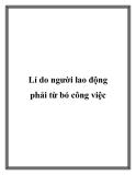 Lí do người lao động phải từ bỏ công việc