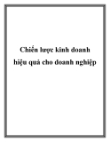 Chiến lược kinh doanh hiệu quả cho doanh nghiệp