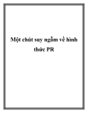 Một chút suy ngẫm về hình thức PR