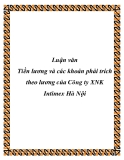 Luận văn tốt nghiệp: Tiền lương và các khoản phải trích theo lương của Công ty XNK Intimex Hà Nội