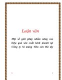  Luận văn: Một số giải pháp nhằm nâng cao hiệu quả sản xuất kinh doanh tại Công ty Xi măng Tiên sơn Hà tây