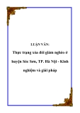 Luận văn tốt nghiệp: Thực trạng xóa đói giảm nghèo ở huyện Sóc Sơn, TP. Hà Nội - Kinh nghiệm và giải pháp