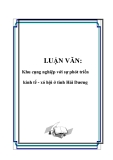  Luận văn đề tài:  Khu công nghiệp với sự phát triển kinh tế - xã hội ở tỉnh Hải Dương