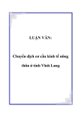 LUẬN VĂN:Chuyển dịch cơ cấu kinh tế nông thôn ở tỉnh Vĩnh Long 