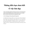 Những điều bạn chưa biết về việc làm đẹp